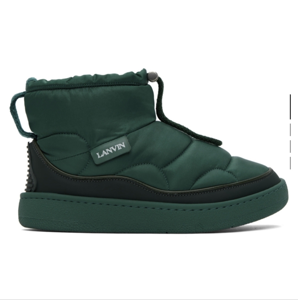 Lanvin Authentic Forest Green Curb Snow Boots Quilted EU 36 US 6